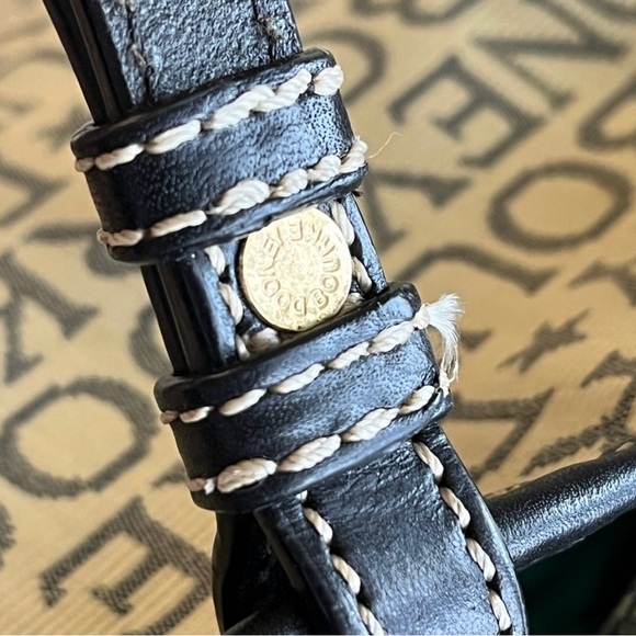 Dooney & Bourke Black and Cream Logo Tote - Picture 11 of 15